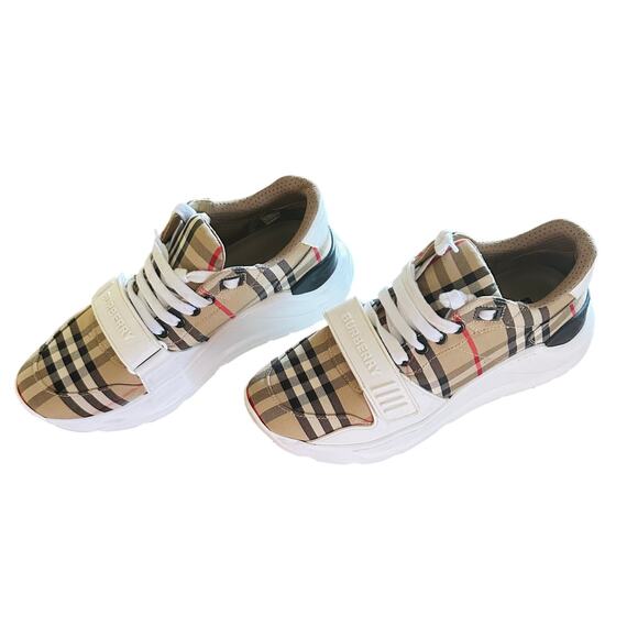 Burberry - Check and Leather Sneakers - Size 41 - Picture 8 of 12